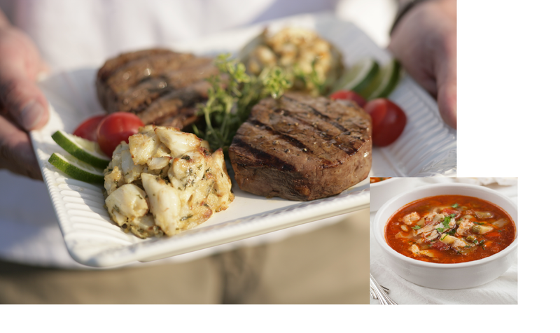 Cake, Steak & Soup Combo 2x2 Sampler